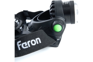 Налобный фонарь FERON ZOOM с аккумулятором TH2305 5W 2x18650 IP44 пластик-алюминий